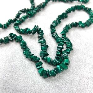 Natural Malachite Chip Gemstone Necklace